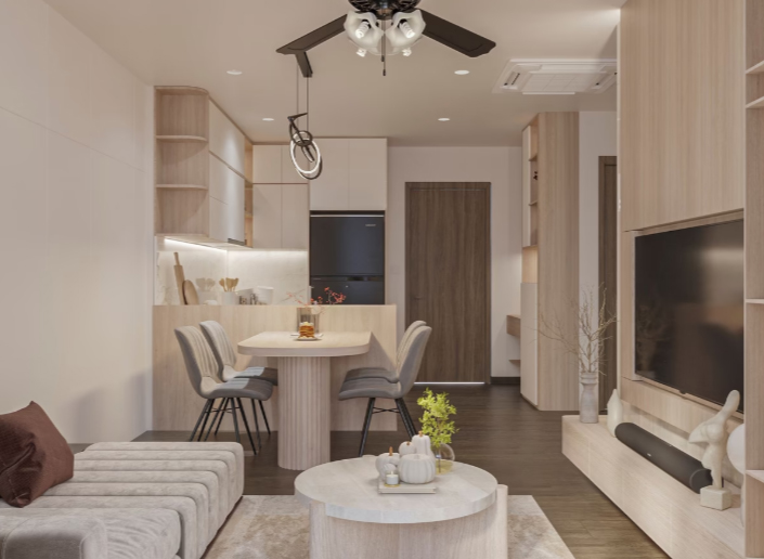 Full thiết kế nội thất căn hộ 1 phòng ngủ + 1 FPT Plaza 4